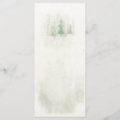 Menu Rustic Watercolor Pine Tree Forest Mariage (Dos)