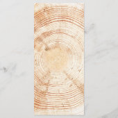 Menu Rustic Wedding Tree rings Wood bark Grain  (Dos)
