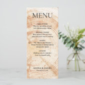 Menu Rustic Wedding Woodland tree bark Grain  (Debout devant)