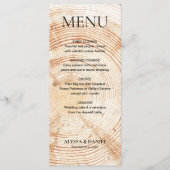 Menu Rustic Wedding Woodland tree bark Grain  (Devant)