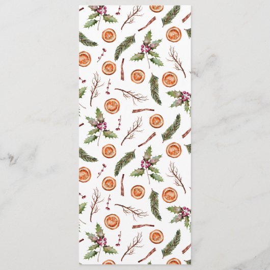 Menu Rustic Winter Botanical Mariage (Dos)