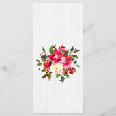 Menu Rustic Winter Holly White Wood Mariage (Dos)