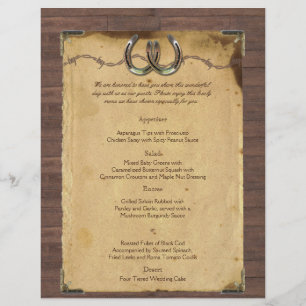 Menu Rustige Hoefijzers bruiloft