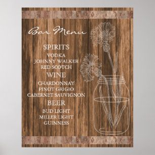 Menu Rustige landenstreepjesbar Poster
