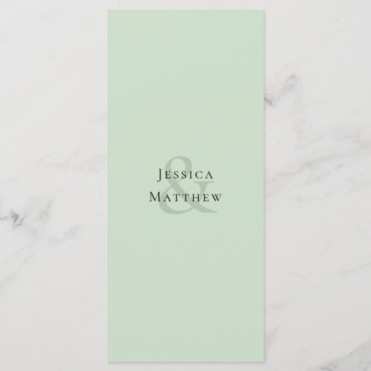 Menu Rustige Sage Green Eucalyptus Wedding (Achterkant)