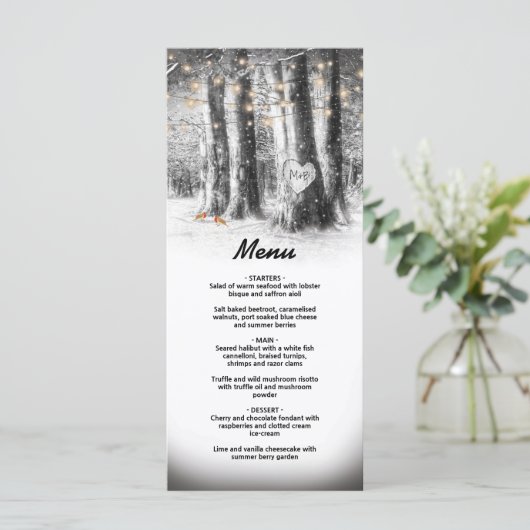 Menu Rustige winterstructuur & String Lights (Staand voorkant)