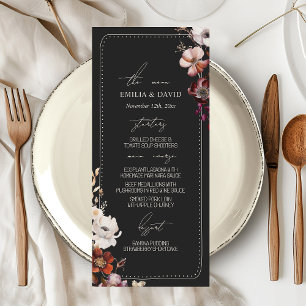Menu Rustique Anémonique Main Tirée Bordure Gris M
