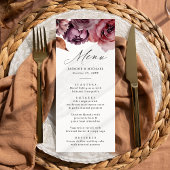 Menu Rustique Automne Marsala Floral Mariage