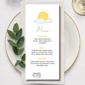 Menu Rustique baby shower Sun