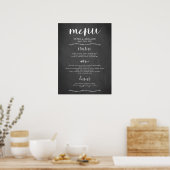 Menu Rustique Blackboard Mariage Signet / Poster (Cuisine)