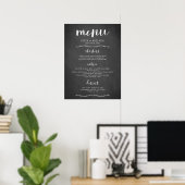 Menu Rustique Blackboard Mariage Signet / Poster (Bureau à domicile)