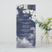 Menu Rustique Blanc Floral Mariage (Debout devant)