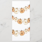 Menu Rustique Boho Automne Séché Orange Garland Mariage (Dos)