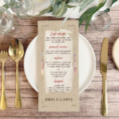 Menu Rustique Boho Floral Kraft Mariage