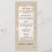 Menu Rustique Boho Floral Kraft Mariage (Devant)