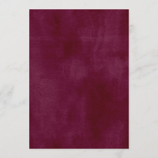 Menu Rustique Bourgogne Blush Automne Floral Mariage Dî (Dos)