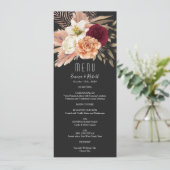 Menu Rustique Bourgogne et Mariage floral noir (Debout devant)