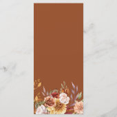 Menu Rustique Bourgogne Terracotta Mariage Floral (Dos)