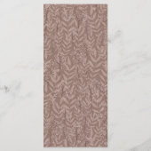 Menu Rustique Brown Mariage Vintage Botanique (Dos)