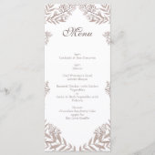 Menu Rustique Brown Mariage Vintage Botanique (Devant)