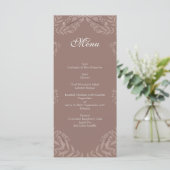 Menu Rustique Brown Mariage Vintage Botanique (Debout devant)