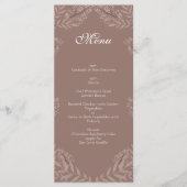 Menu Rustique Brown Mariage Vintage Botanique (Devant)