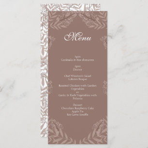 Menu Rustique Brown Mariage Vintage Botanique