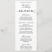 Menu Rustique Calligraphie Mariage Open Bar Dîner (Devant)