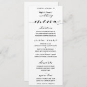 Menu Rustique Calligraphie Mariage Open Bar Dîner (Devant / Derrière)