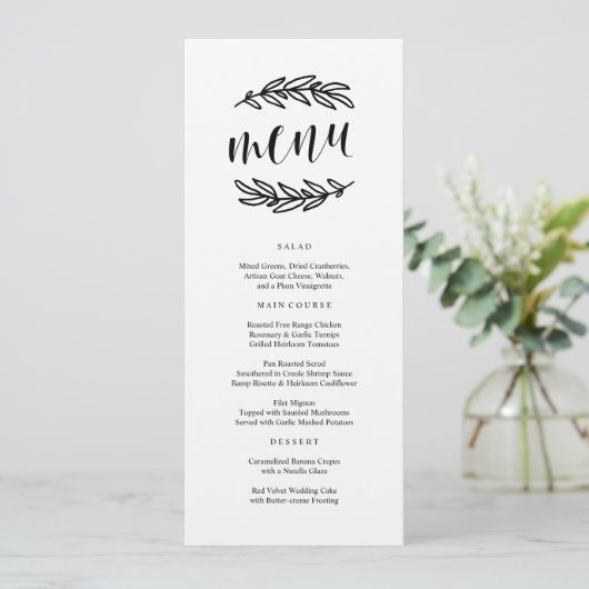 Menu rustique de dîner (Debout devant)