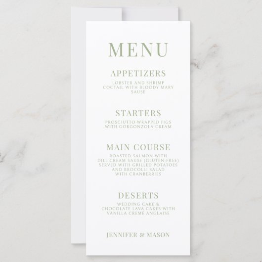 Menu rustique élégant mariage de fleurs d'orange (Devant)