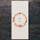 Menu rustique et Mariage de automne