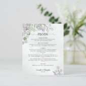 Menu Rustique Eucalyptus & Lavender Budget Mariage (Debout devant)