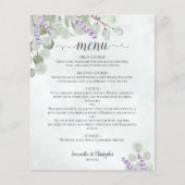 Menu Rustique Eucalyptus & Lavender Budget Mariage (Devant)