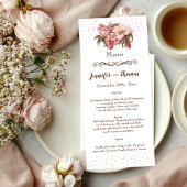 Menu Rustique Floral Bourgogne Mariage