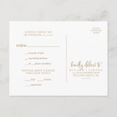 Menu Rustique Gold Script Choix RSVP (Dos)
