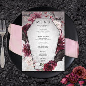 Menu Rustique gothique Noir & Bourgogne Mariage d'Hallo