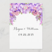 Menu Rustique Lilac Purple Aquarelle Florale Mariage Me (Dos)