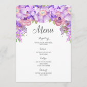 Menu Rustique Lilac Purple Aquarelle Florale Mariage Me (Devant)