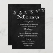 Menu Rustique Lumières Noir Et Blanc (Devant / Derrière)