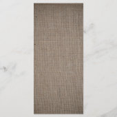 Menu Rustique Mariage Burlap (Dos)