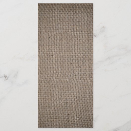 Menu Rustique Mariage Burlap (Dos)