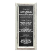 Menu Rustique Mariage Cadre et tableau de bord bla (Devant)