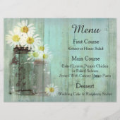 Menu Rustique Mason Jar Et Daisy Mariage (Devant)