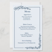 Menu Rustique Monochrome Floral Mariage (Devant)