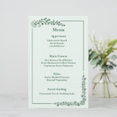 Menu Rustique Monochrome Floral Mariage (Debout devant)