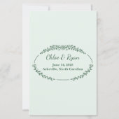 Menu Rustique Monochrome Floral Mariage (Dos)