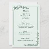 Menu Rustique Monochrome Floral Mariage (Devant)