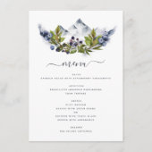 Menu Rustique Montagnes Forêt Aquarelle Moderne (Devant)