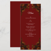 Menu Rustique Orange Red Fall Élégant Mariage gothique (Devant / Derrière)